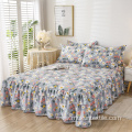 New design Printed home bed skirt bed sheet